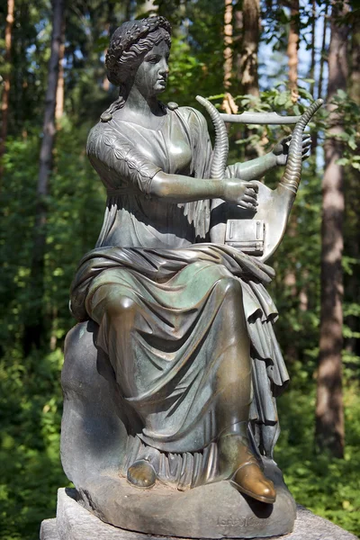 Bronze sculpture Terpsichore, muse of dance, Pavlovsk Park