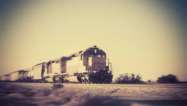 Freight train traveling through Arizona