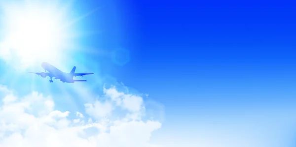 Airplane sky landscape background