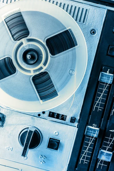 Old reel tape recorder in toning