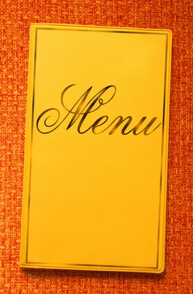 Yellow framed menu book