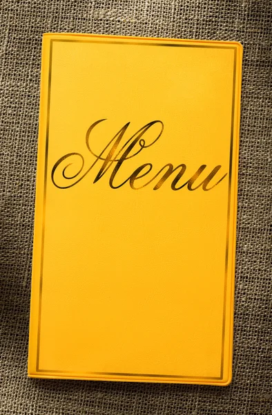 Yellow framed menu book