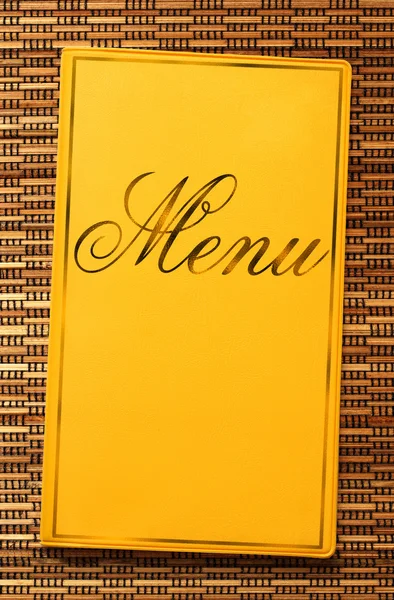 Yellow framed menu book