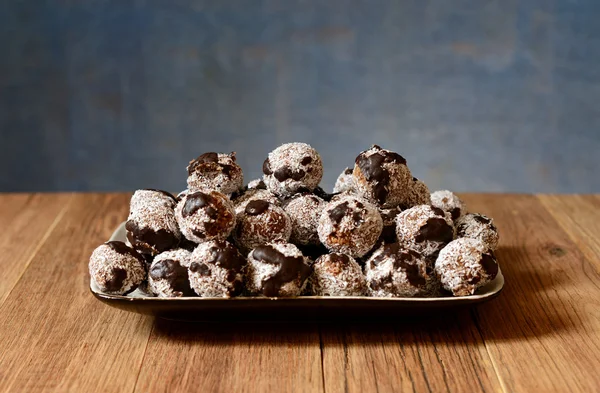 Homemade cakes with coconut and chocolate