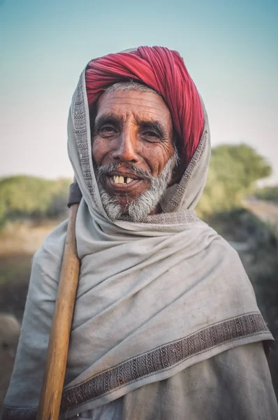 Elderly Rabari tribesman poses