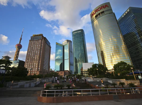 A Water Feature in Pudong in the Evening