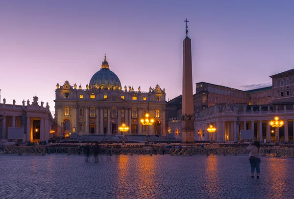 Sunset view of the St. Peter\'s Basilica in Rome, Vatican. Italy