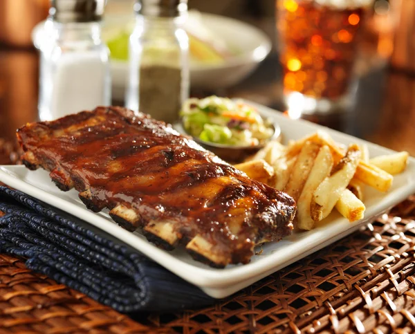 Bbq ribs with cole slaw