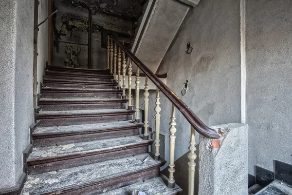 Stairs inside the destroyed building