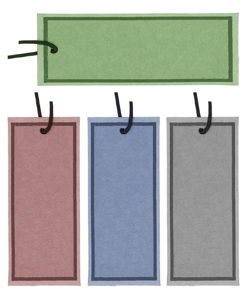 Cardboard tags of different colors