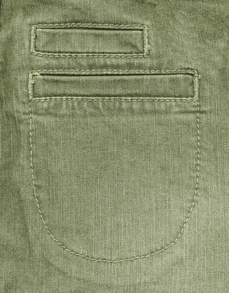 Female green denim trousers