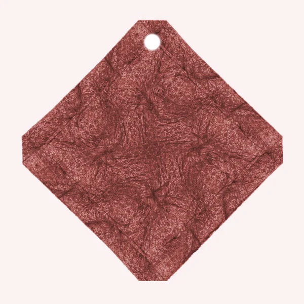 Handmade red leather rhombic pendart
