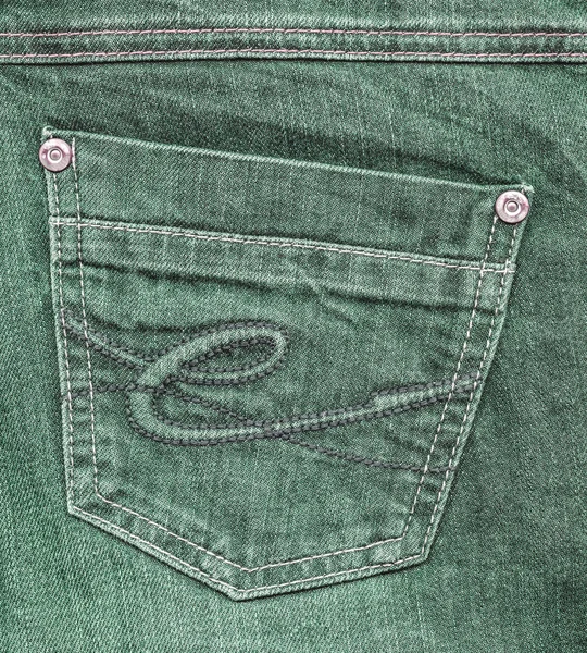 Green jeans pocket