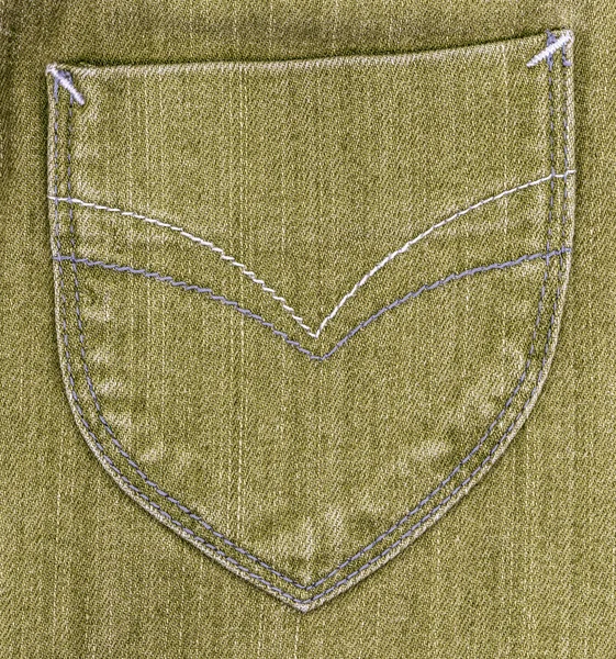 Yellow-green back jeans pocket