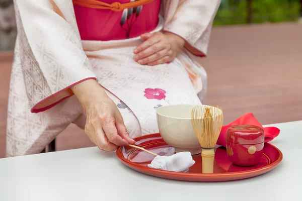 Japanese tea ceremony, Matcha green tea powder is the finest tea sort for tea ceremony.