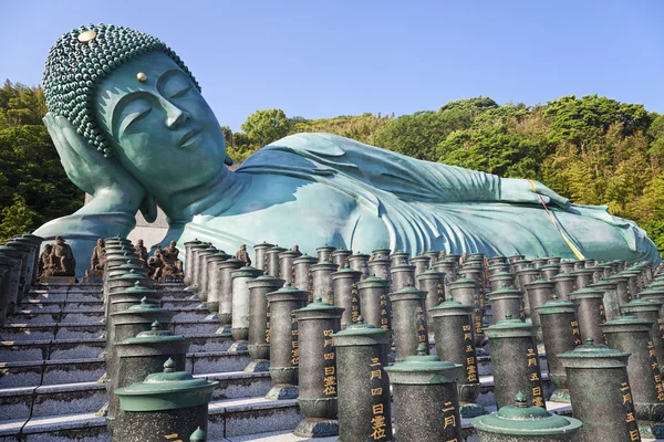 The bronze statue of reclining Buddha state at Nanzoin Temple in Sasaguri, Fukuoka, Japan.This is the bigest lying statue in the world.