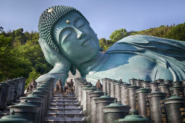 The bronze statue of reclining Buddha state at Nanzoin Temple in Sasaguri, Fukuoka, Japan.This is the bigest lying statue in the world.