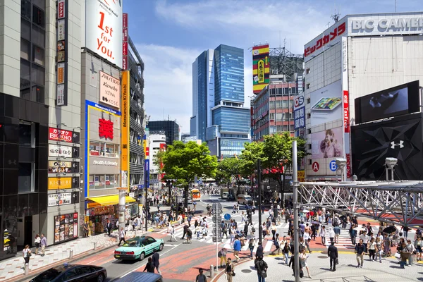 TOKYO, JAPAN - May 18, 2016: Shibuya crossing, It's the shopping district which surrounds Shibuya railway station. This area is known as one of the fashion centers and major nightlife of Japan on May 18, 2016.