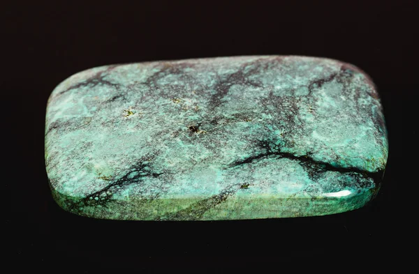 Green rectangular natural turquoise texture gem