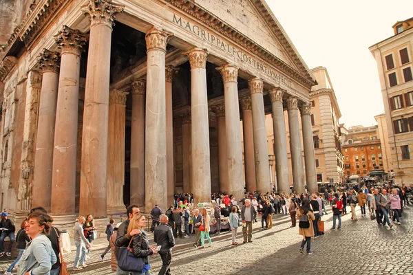 ROME, ITALY - APRIL 9, 2016: Tourists visit the Pantheon on APRI