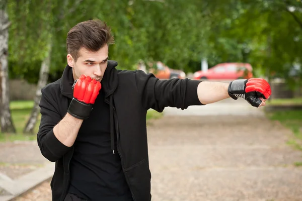 Outdoor workout in urban setting.