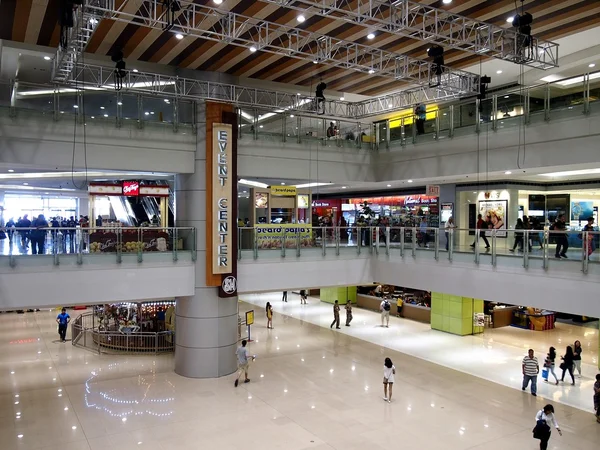 Interiors, hallways and stores inside the SM Megamall.