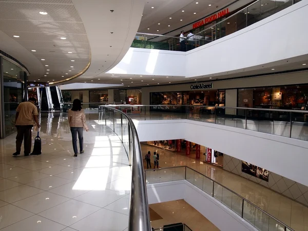 Interiors, hallways and stores inside the SM Megamall.