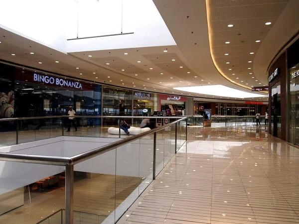 Interiors, hallways and stores inside the SM Megamall.