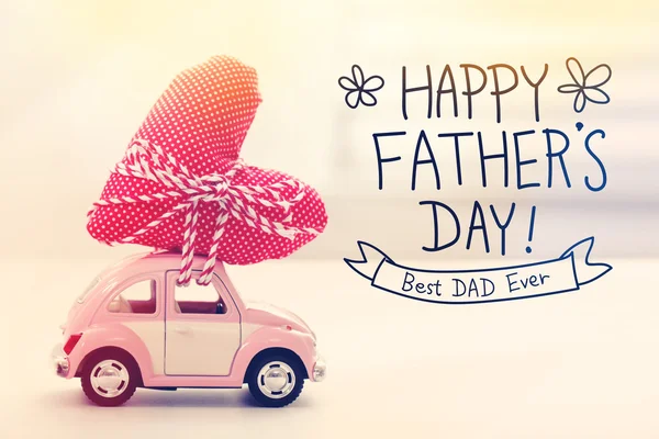 Happy Fathers Day message with miniature car