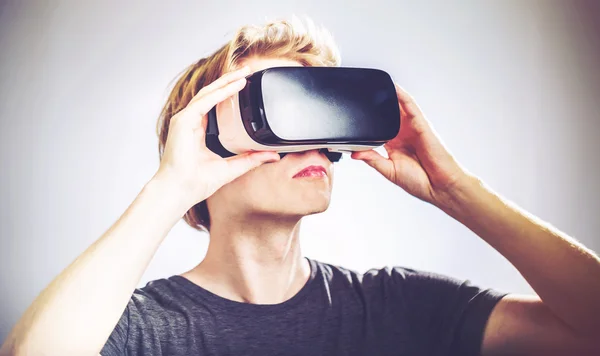 Man using a virtual reality headset
