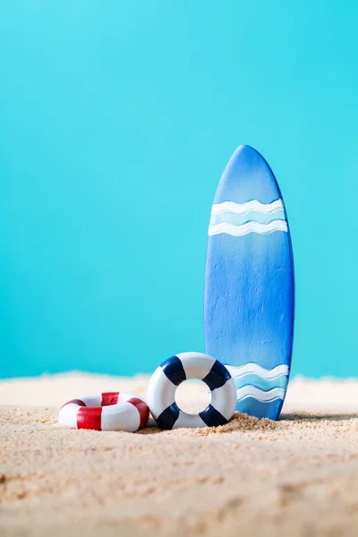 Summer theme with surfboard