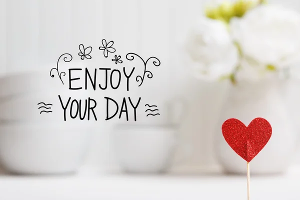 Enjoy Your Day message with small red heart
