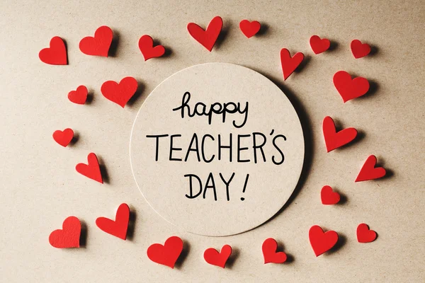 Happy Teachers Day message with small hearts