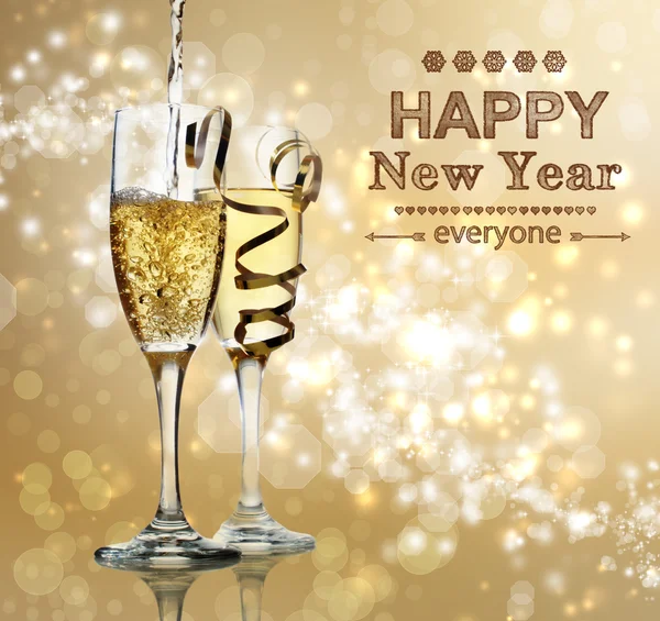 Happy New Year champagne celebration
