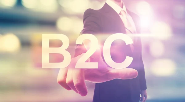 Businessman pointing at B2C