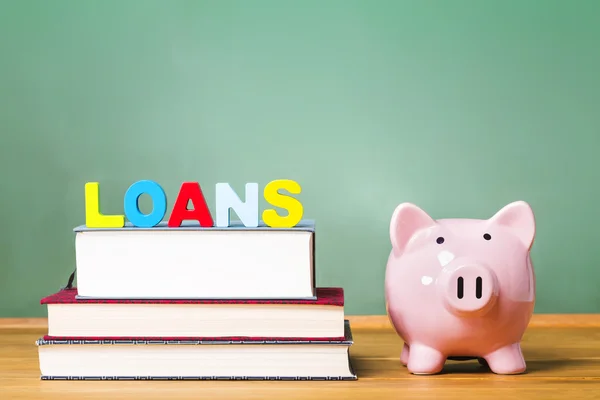 Student loan theme with textbooks