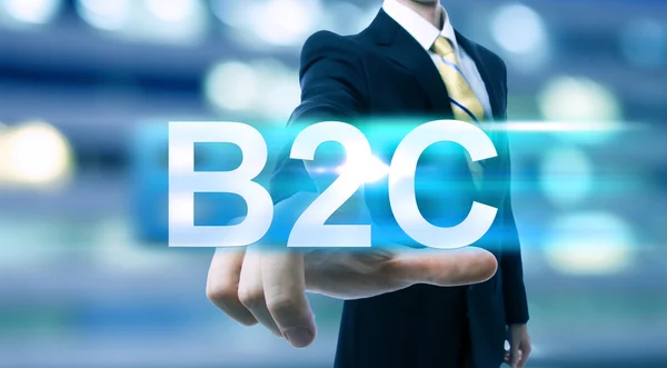 Businessman pointing at B2C