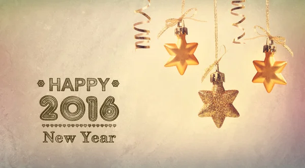 Happy New Year 2016 message with hanging stars