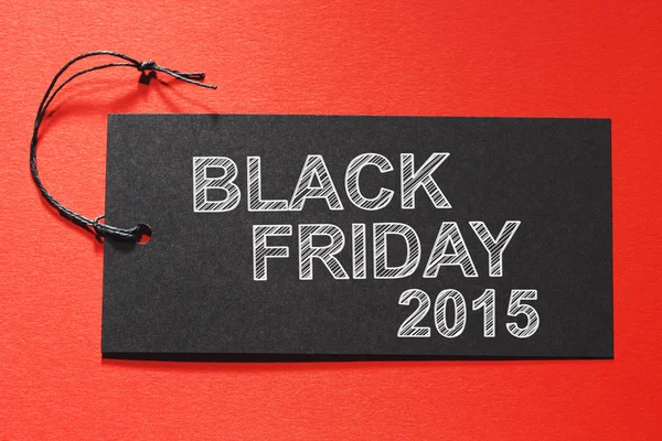 Black Friday 2015 text on a black tag