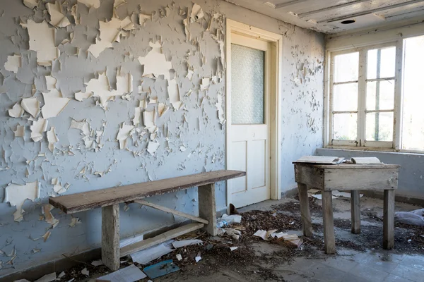 Interior of a dirty an abandoned room