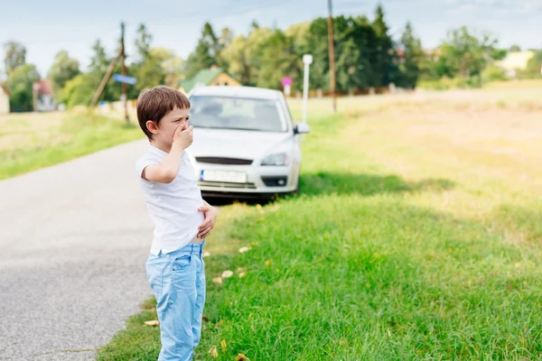 Seven years old child suffers from motion sickness