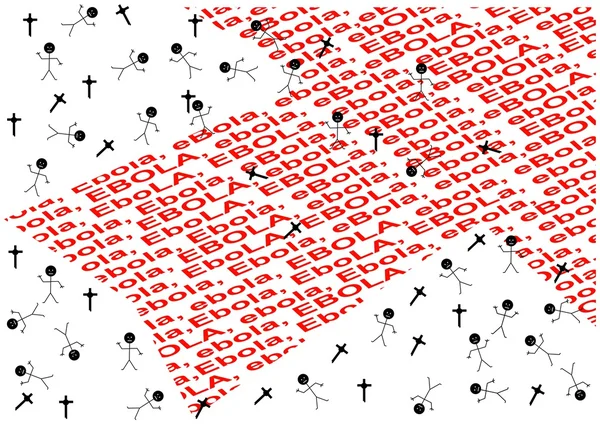带红色的箭头词语埃博拉、 十字架和人民 - 图