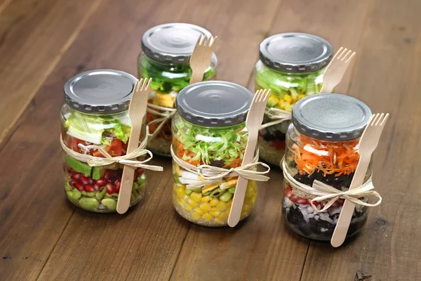 Salad in glass jar