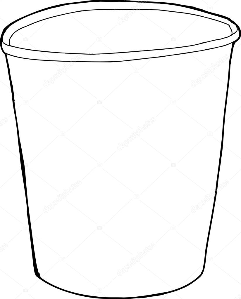 Cartoon outline of styrofoam cup over white — Stock Vector