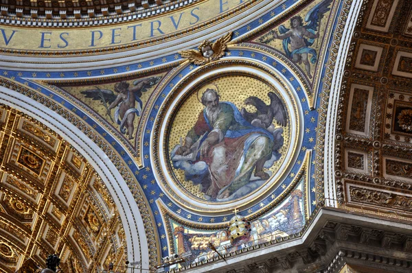 Murals, mosaic and paintings on the ceiling of the Saint Peter b