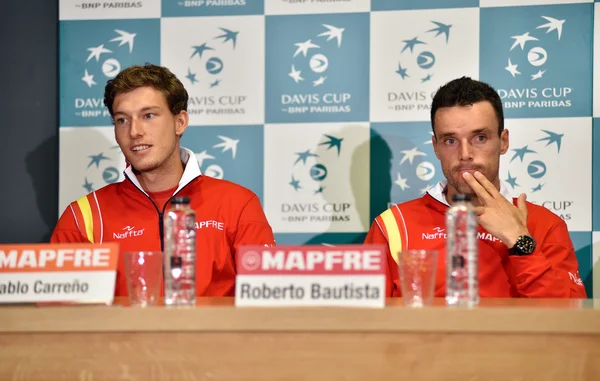 Spanish tennis players during a Davis Cup press conference