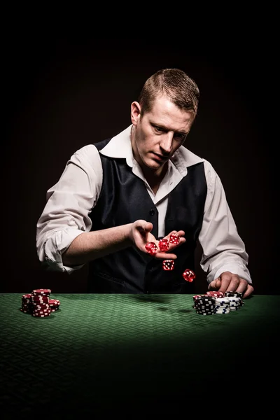 Gambler rolls the dice