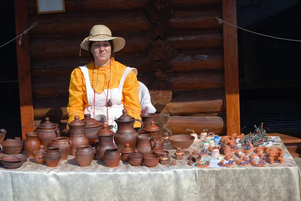 Souvenir seller at Sabantui celebration in Moscow