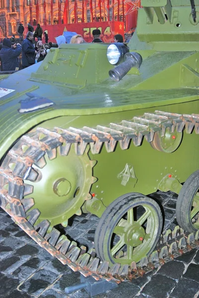 Vintage military equipment shown on the Red Square in Moscow