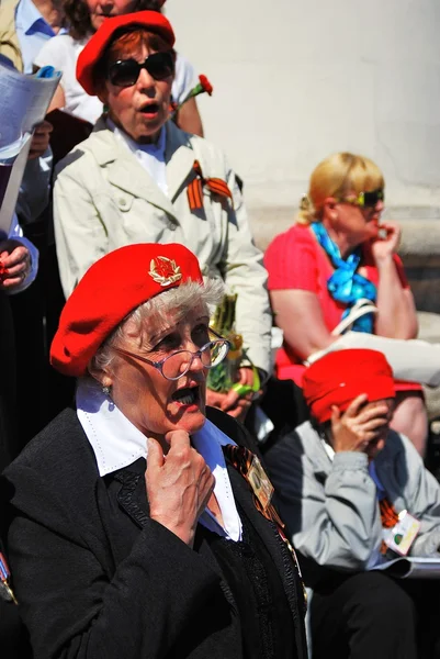 Portrait of war veterans. Victory Day celebration in Moscow.